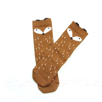 

Korean Style Toddlers Kids Girls Fox Pattern Knee High Socks For Age 1-4 Years D08C