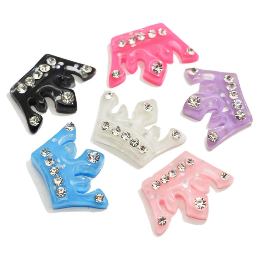 

Cute Mix Colors Resin Shiny Rhinestone Crown Flatback Cabochon DIY Hair Bow Center Decoration