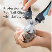 Professional Pet Nail Clipper with Safety Guard Stainless Steel Scissors Cat Dog for Claw Care Grooming