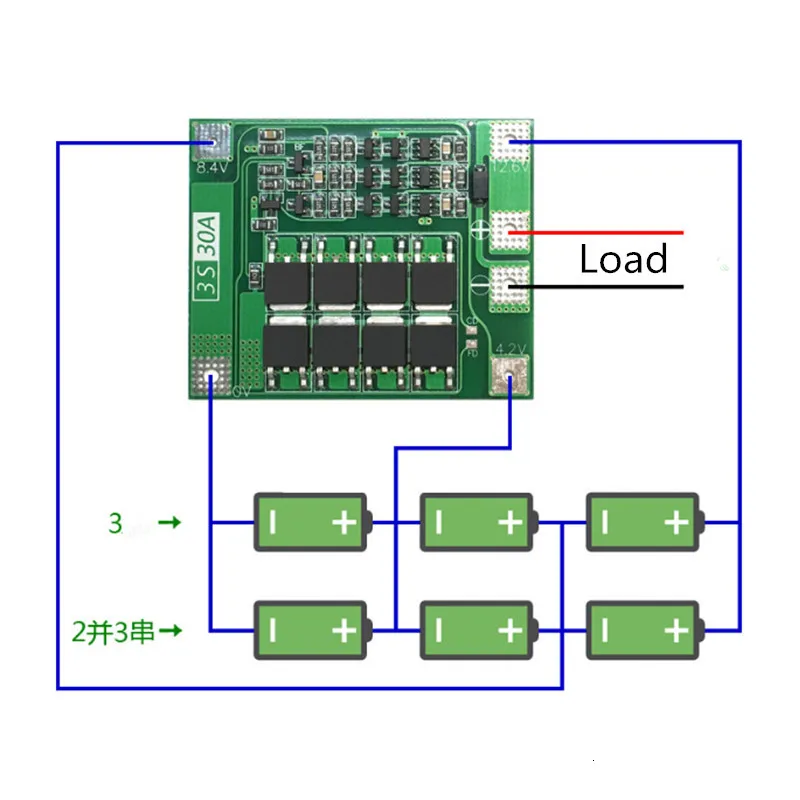 3S 30A/40A/50A/60A/100A BMS плата с балансом/для 18650 литий-ионный аккумулятор Защитная плата