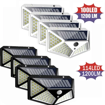 

100 LED Solar Light Outdoor Solar Lamp Powered Sunlight Waterproof PIR Motion Sensor Street Light For Garden Decoration