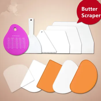 

8 Styles Plastic Dough Scraper for Bread Making & Cake Decorating Pastry Tools