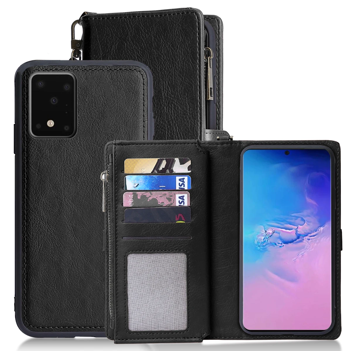 Для Samsung Galaxy S20 Plus Ultra PU кожаный чехол-Кошелек Съемный магнитный флип-чехол для
