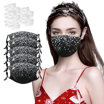 

1/3/5pcs Adult White Polka Dot Printing Fashion Filter Mask Unisex Half Washable Face Mask Breathable Mascarilla Con Filtro