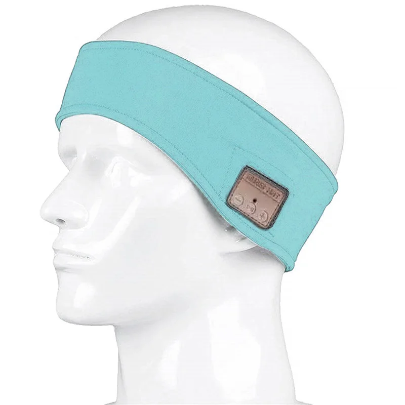 Синий Bluetooth MP3 головная повязка беспроводные наушники гарнитура наушники музыка стерео Пот Группа для спорта на открытом воздухе - Цвет: Синий