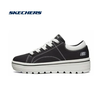 

Skechers Canvas Shoes Woman Fashion Spring Summer Casual Shoes Women Platform Vulcanized Sneakers Female Brand Luxury 74100-BLK
