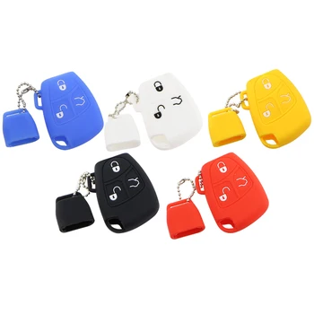 

Zlord car Silicone 3 Buttons Remote Car Smart Key Case Cover Fob Protector for Mercedes Benz B C E ML S CLK CL Accessories