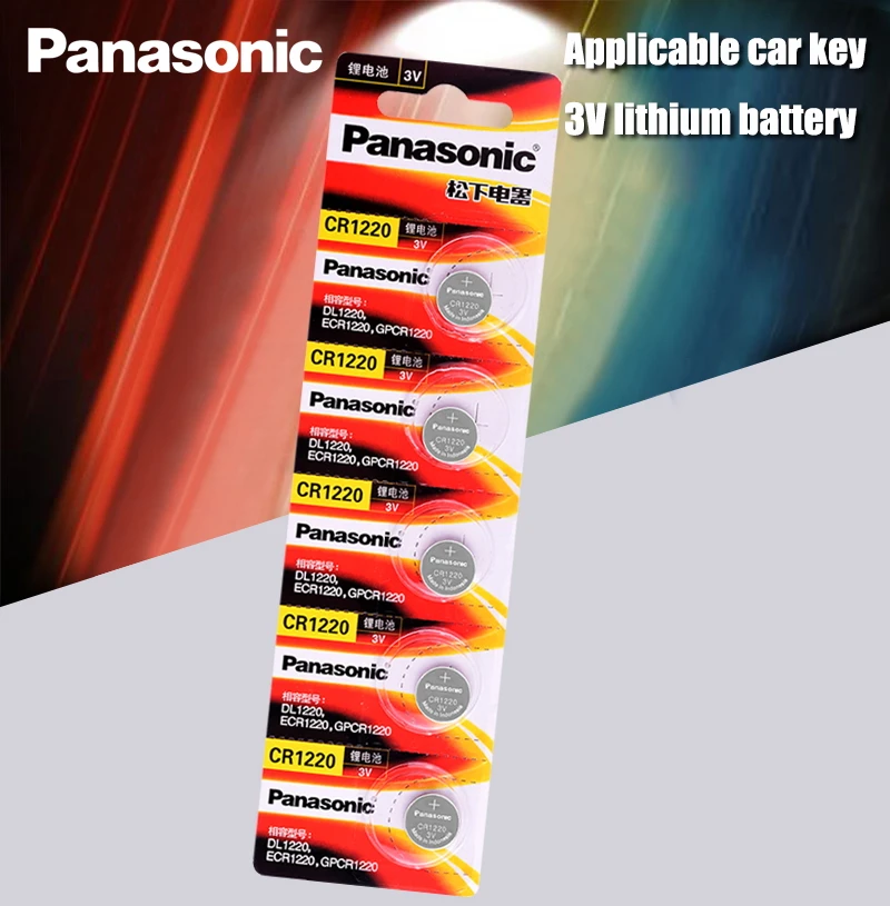 5 шт. оригинальные Panasonic CR1220 кнопочные батареи CR 1220 3 В литиевая батарея BR1220 DL1220