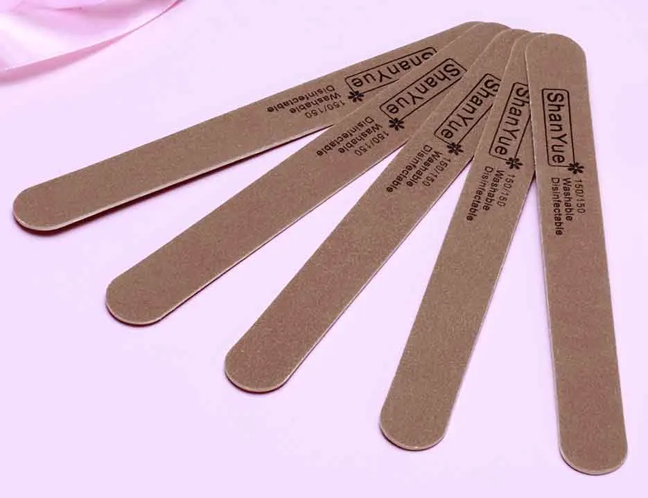 brown-10pcs Белая 180/100 пилка для ногтей 10 шт. пилпилка для ногтей: белая(100/180 зернистость) пилка для ногтей в форме лодки 100/180 профессиональная Наждачная доска пилка для ногтей - Цвет: brown-10pcs