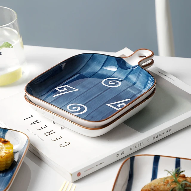 Luoking Kerámia Sütőedény Saláta Tálak Konyhai Sütőszerszám Grillezés Sajt Sült Tányér Fogantyúval Gyümölcs Snack Tányérok Asztali Edények - Image 6