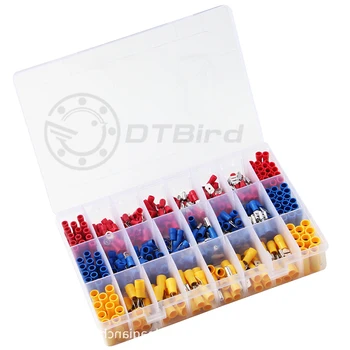 

400PCS Terminal Cold Pressure Electrical Wire Crimp Kit Insulated Spade Butt Connectors Assorted Set With Box