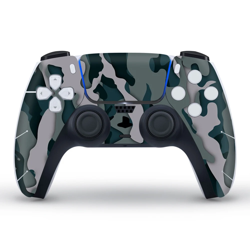 Camouflage Skin Sticker for PS5 Controller Waterproof Scratchproof Protactive Decal Cover for PS 5 Gamepad Joystick 