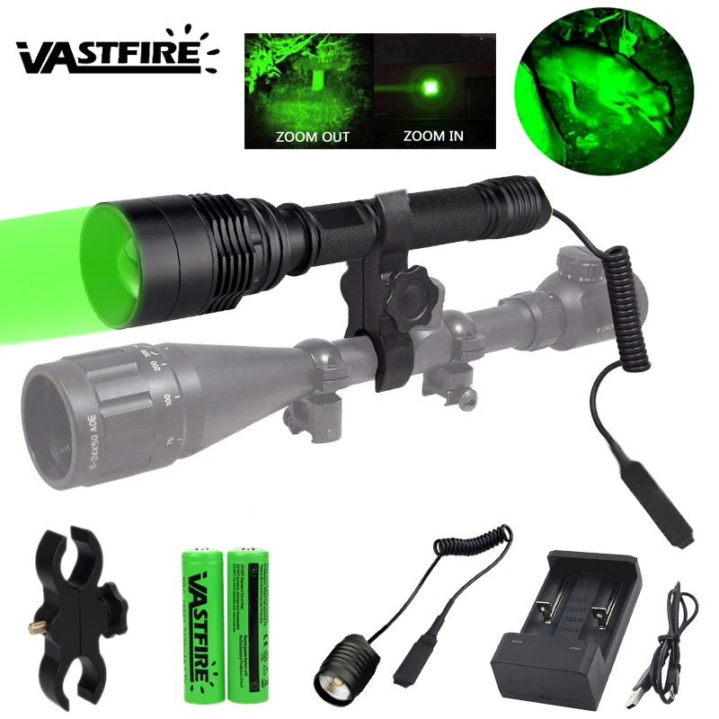 US $16.99 T6 10000 Lumens Green LED Flashlight Detachable Rechargeable Torch Length Adjustable Tractial Lantern Flashlight For Hunting