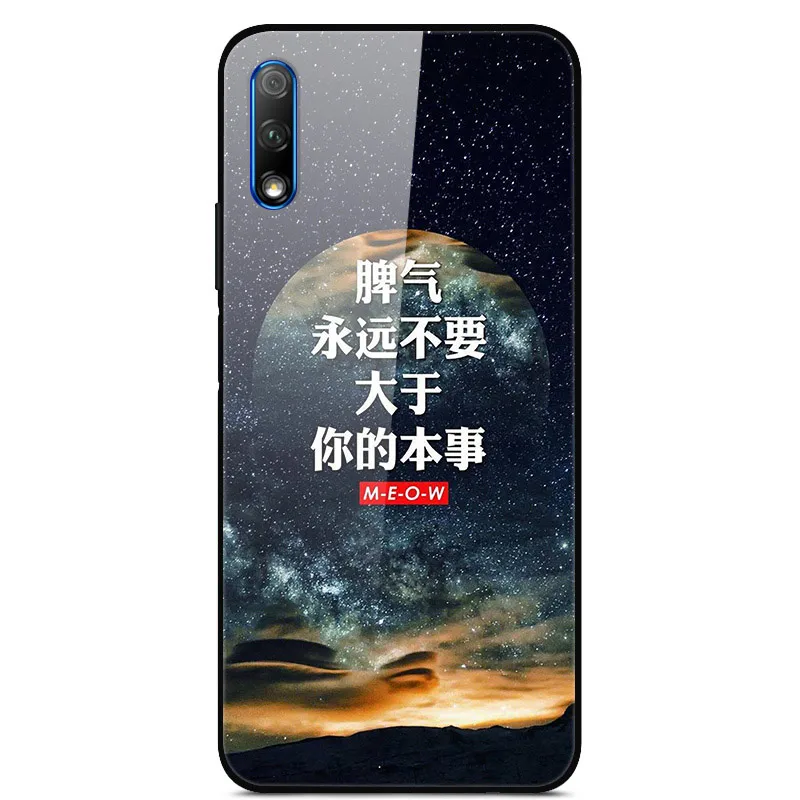 2 Для huawei Honor 9X чехол закаленного стекла крышка с пространство Распечатать чехол для телефона для Honor 9X силиконовый бампер чехол для huawei Honor9X 9 X - Цвет: 2