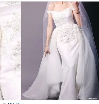 

2018 robe de mariee elegant Off the shoulder A-line Sleeveless Bridal Gown Vestido De Novia Largo mother of the bride dresses