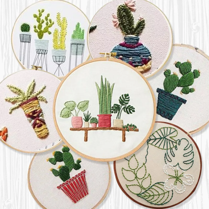 Needlework Diy Embroidery Kits Embroidery Green Plant Diy