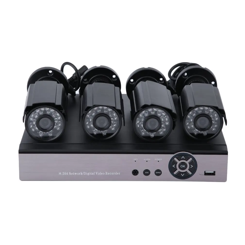 4 шт. 720P AHD камеры 4CH 1080N HDMI DVR 100 Вт AHD комплект видеонаблюдения наружная сетевая веб-камера домашняя система безопасности