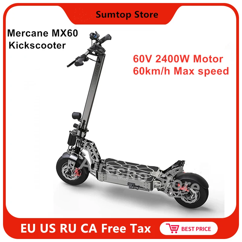 Последний Mercane MX60 Kickscooter 2020 умный электрический скутер 2400 Вт 10/20 Ач 60 км/ч 11 &quotшины
