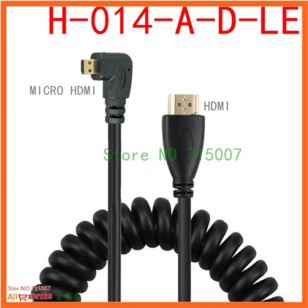 HDMI для правого и левого угла Mini HDMI& Micro HDMI для мужчин растягивающийся пружинный изогнутый гибкий кабель V1.4 DSLR 0,5 м/1,5 м