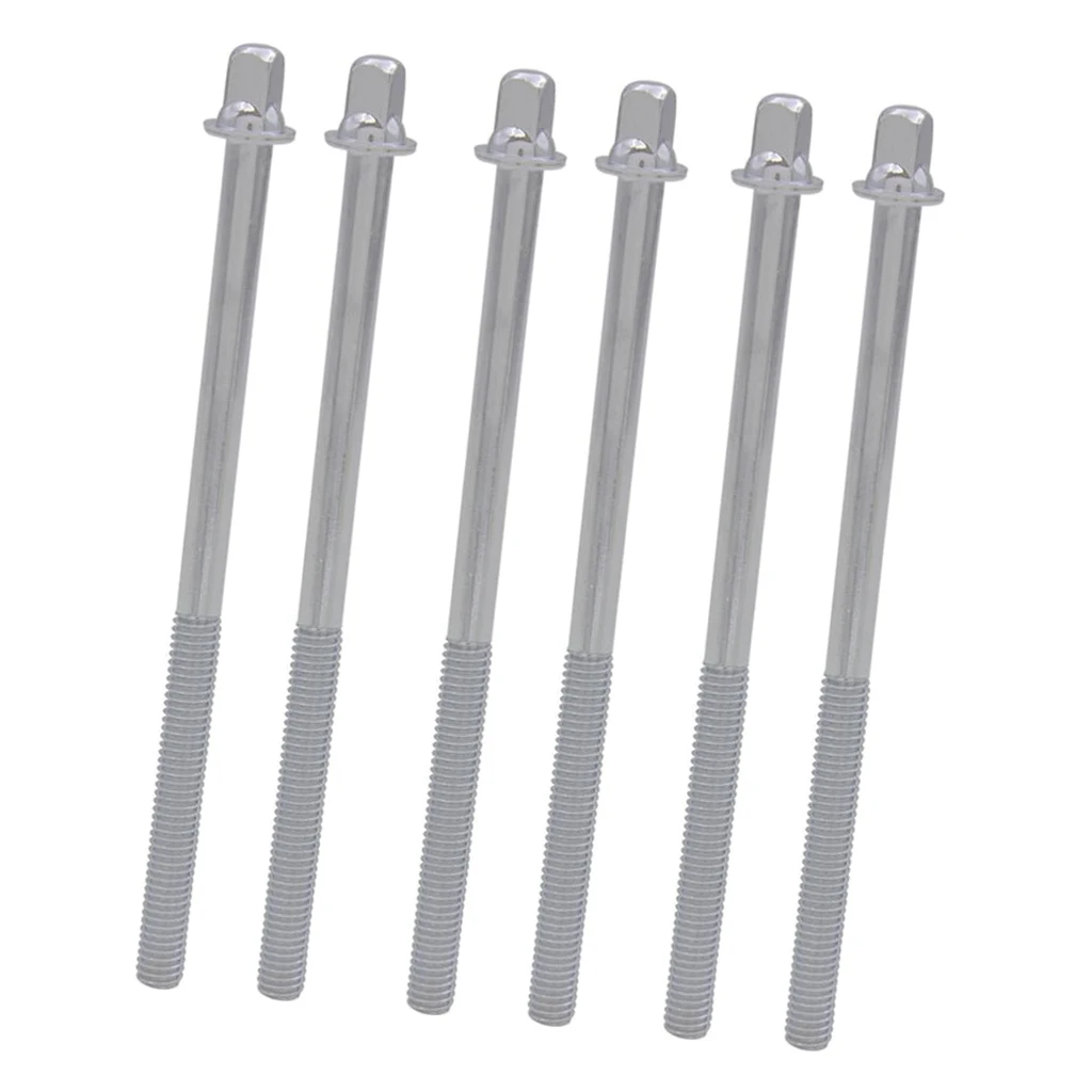 Exquisite Craftsmanship 6 Pieces Drum Screws Tension Rods Long Screws Bolts Parts for Drum Band