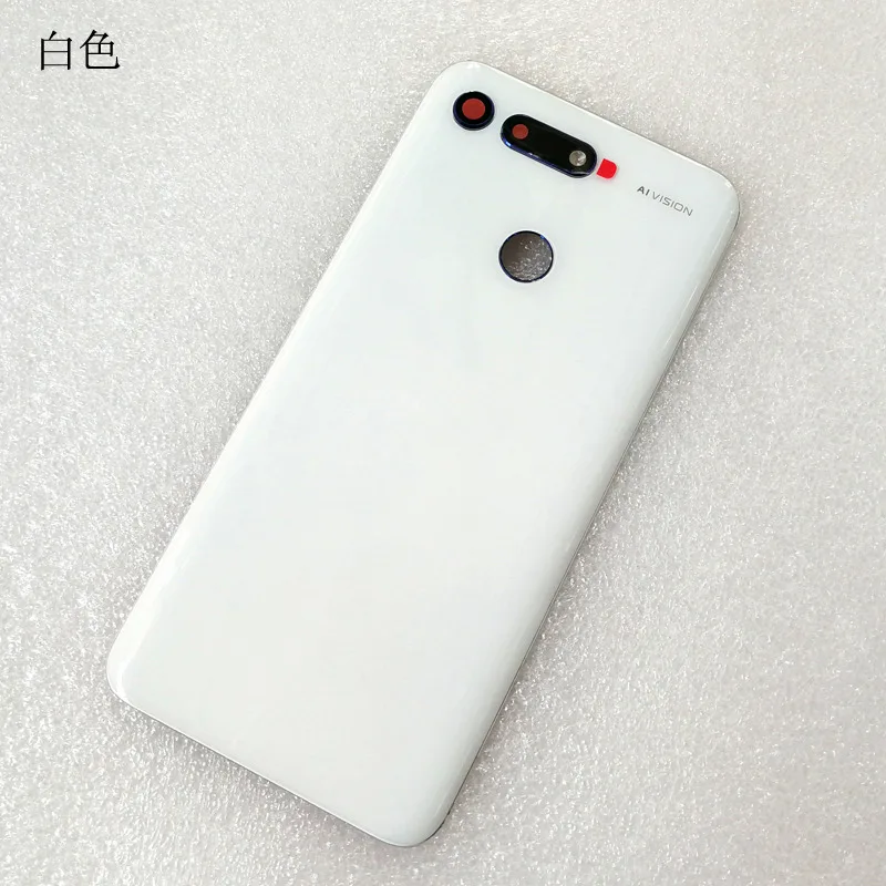White Для huawei Honor View 20 Задняя крышка батареи задняя крышка корпуса дверная камера стеклянная рамка объектива Запасная часть - Цвет: White