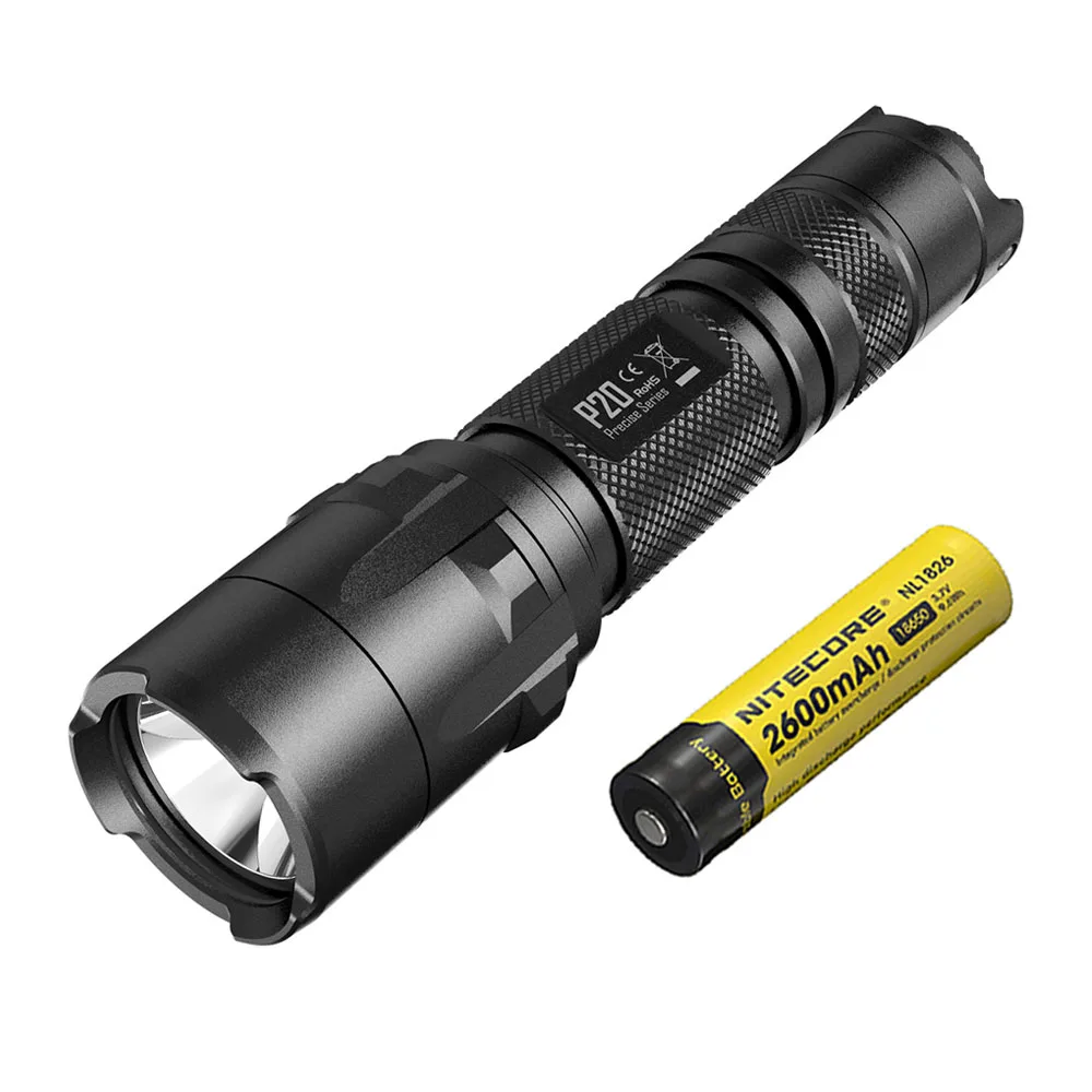 NITECORE P20 тактический фонарь XM-L2 светодиодный Макс 800 люмен дальность луча 210 м двойной переключатель хвост ручной фонарь для спасания - Испускаемый цвет: P20 NL1826