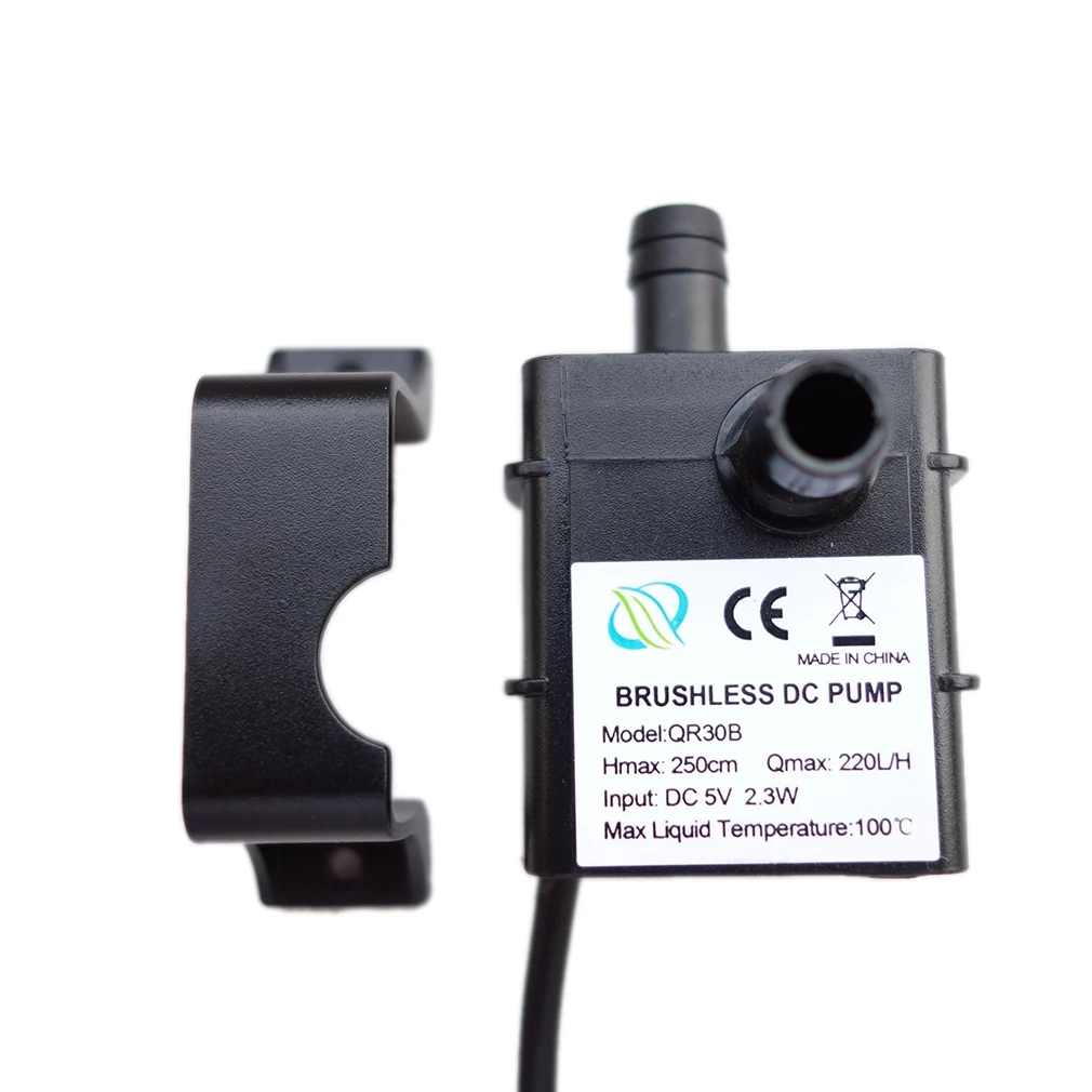 

Professional Low Noise QR30B DC 5V 2.3W 220L/H Flow Rate Waterproof IP68 CPU Cooling Car Brushless Water Pump