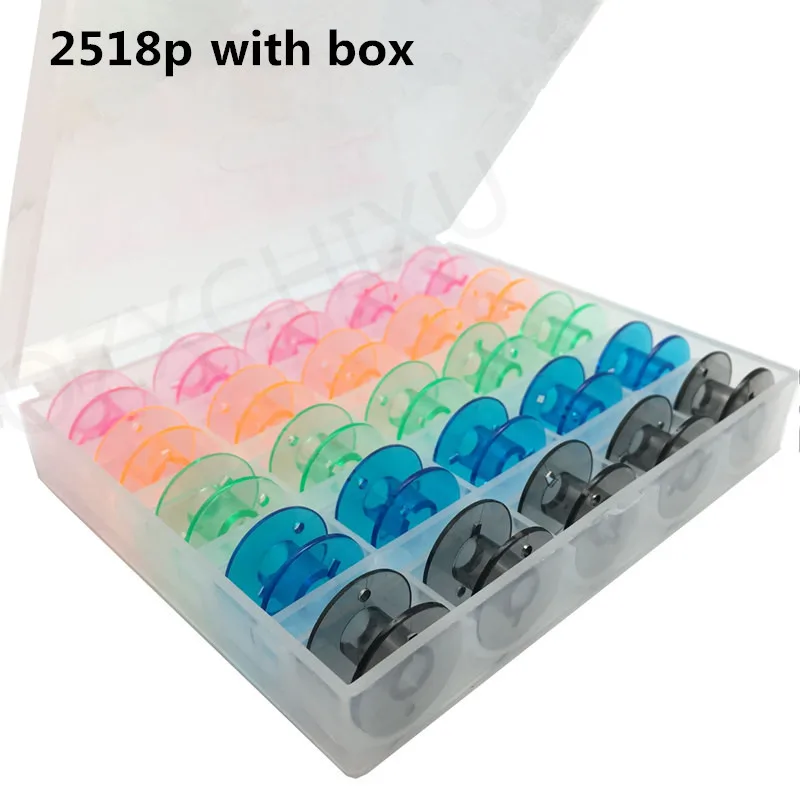 1set/lot Clear Plastic 25 Bobbins Sewing Machine Spools With Thread Storage Case Box For Home Sewing Accessories Sewing Tools 