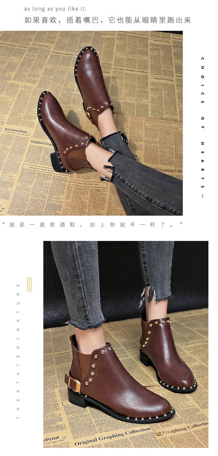 Осенние ботинки женские ботинки г. Брендовая женская обувь модные ботильоны в стиле рок с круглым носком на шнуровке на резиновой подошве