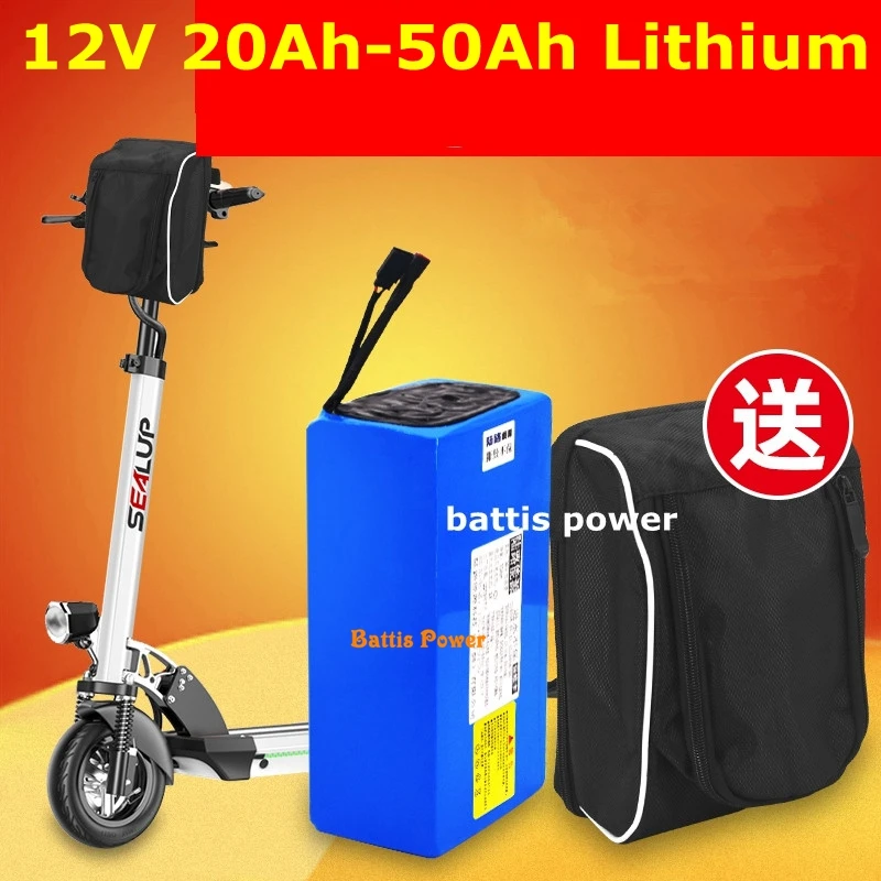 12V 50Ah 20Ah литий-ионная батарея 12V 40Ah 12v 30Ah литий-ионный аккумулятор для Гольф тележка на колесиках скутер Портативный блок питания+ зарядное устройство+ сумка
