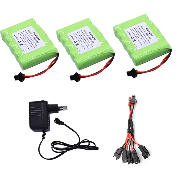 6v 3000mAh Ni-MH аккумулятор и зарядное устройство/USB/кабель для радиоуправляемых игрушечных автомобилей лодки роботы танки пистолет AA обновление 3000mah 6v аккумулятор SM Plug - Цвет: 3B EU