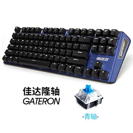 blue blue axis Rantopad MXX Cherry/GATERON Механическая игровая клавиатура 87-Key Deluxe Edition 4 Axis aluminum Cover белый одноцветный RGB светодиодный - Цвет: blue blue axis