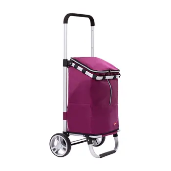 

Aluminum alloy folding shopping cart trolley three-speed telescopic shopping cart portable small cart
