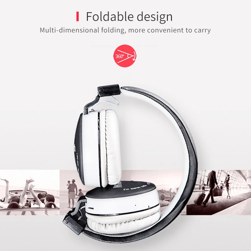PHOMAX Wireless Headphones Bluetooth Headset Foldable Stereo Adjustable Earphones With Microphone for phone PC TV Xiaomi Huawei