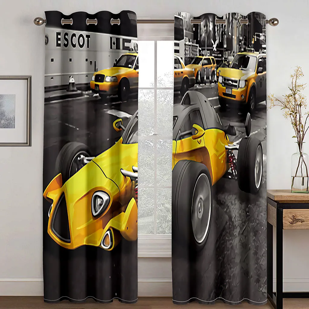 3D Printing Racing Car Window Curtain Kids Bedroom Living Room