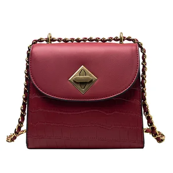 

Casual Women's Handbags Fashion Crossbody Bags Chains Flap New PU Leather Female Totes Wild Messenger Shoulder Bags Ladies 2020