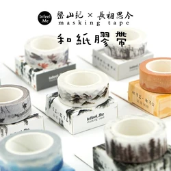 Ruban adhésif Washi pour peinture à l'encre chinoise classique, 1.5cm de large, étiquette autocollante pour Scrapbooking, ruban de masquage, papeterie scolaire 