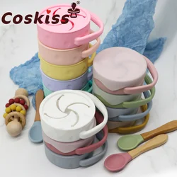 Coskiss BPA Free Kids Silicone Food Storage Box Solid Color Baby Snack Cup Portable Children Snacks Container With Lid Toy