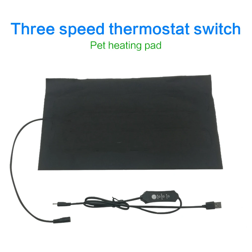 Alfombrillas de calor para mascotas de escalada, lámina de calefacción USB, almohadilla de calefacción de fibra de carbono para mascotas, regulador ajustable de temperatura, esterillas, suministros para Reptiles