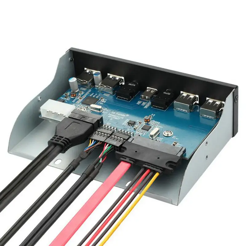 7 портов USB 3,1 TYPE-C USB 3,0 концентратор передняя панель с 3,5 мм аудио+ Тип C+ USB3.0+ usb 2,0 кронштейн для рабочего стола 3," флоппи