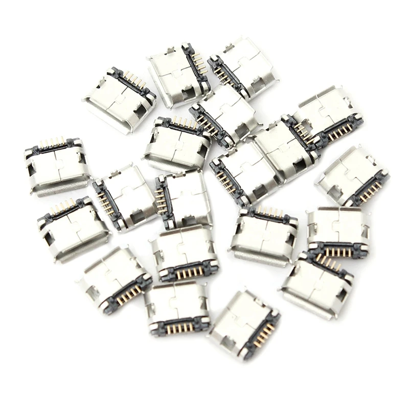 60 шт. Micro USB Type B Female 5 Pin SMT Placement SMD Штекерный разъем DIP и 15 позолоченный штекер o