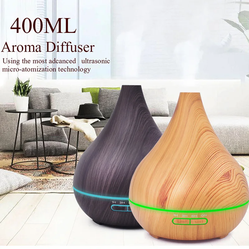 

400Ml Air Aroma Humidifier Essential Oil Diffuser Aromatherapy Night Light Ultrasonic Classic Mist Maker for Home EU Plug