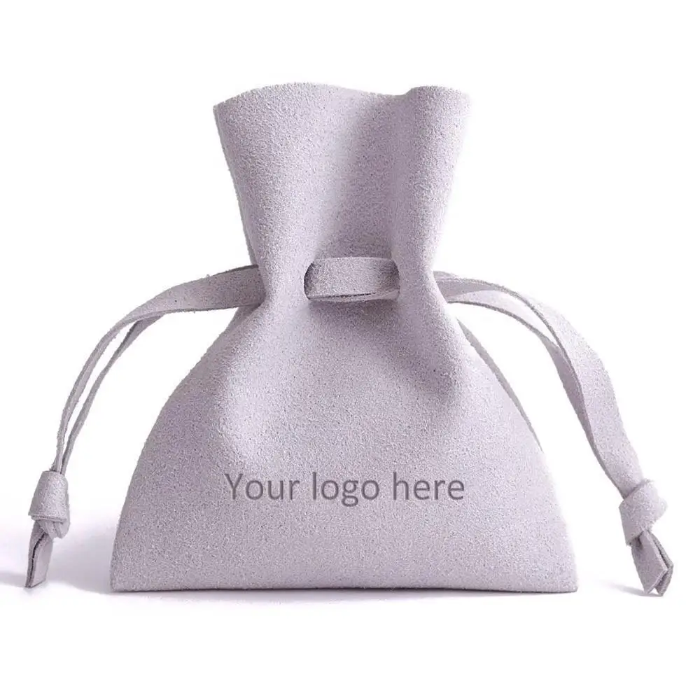 100pcs Customize Logo Print Velvet Jewelry Pouches Small Business