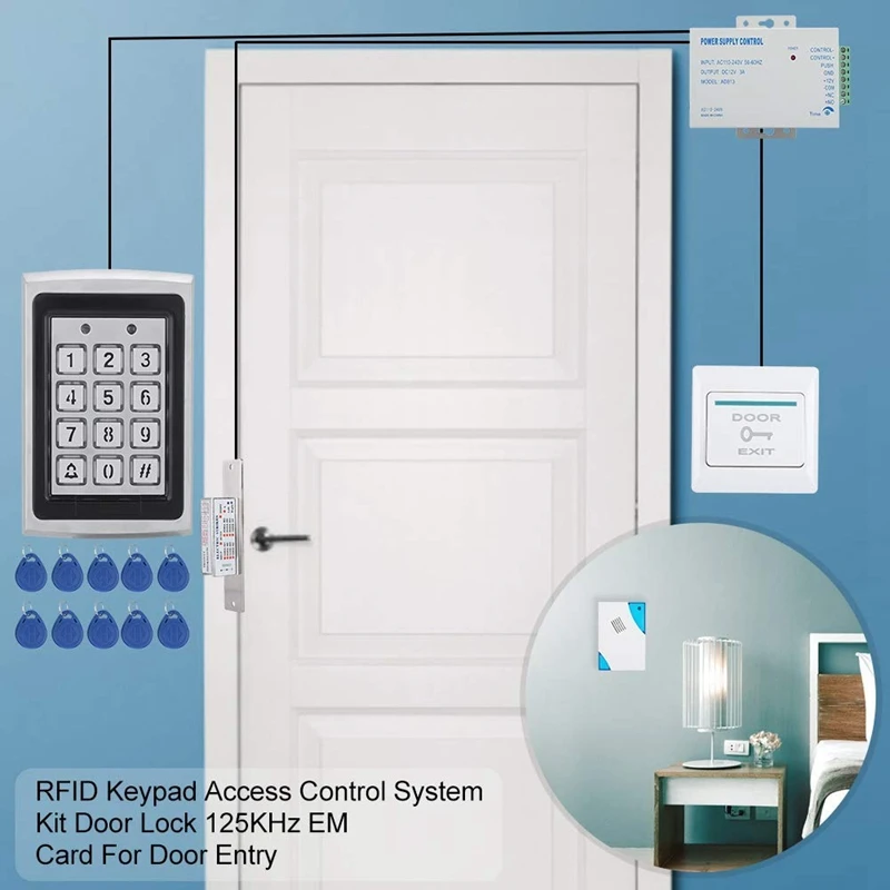 TZF005 04 RFID Клавиатура система контроля доступа Комплект Дверной замок 125 кГц EM