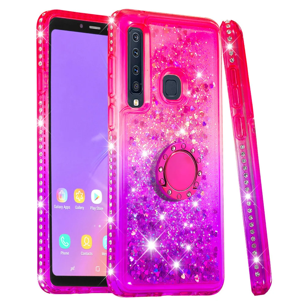 Градиентный зыбучий песок Жидкий блеск защитный чехол для Samsung Galaxy A5 A6 A7 A9 Plus A9s A9 Star Pro Lite A750 A520 - Цвет: Pink Purple