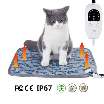 

Pet Dog Heating Pad Dog Cat Electric Heating Blanket Winter Indoor Waterproof Adjustable Warming Mat with Chew Resistant Wire