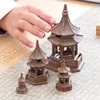 Tea Pet Ornaments Octagonal Pagoda Feng Shui Mini Garden Accessories Ceramic Decorations for Home Decore Black Tea Play ► Photo 3/6