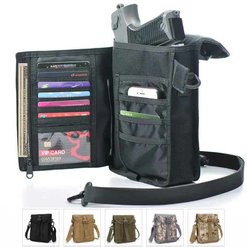 

Multifunctional Tactical Storage Gun Bag Holster Men Nylon Multilayer Phone Card Shoulder Bag Agent Anti-theft Bag Hunting Pack