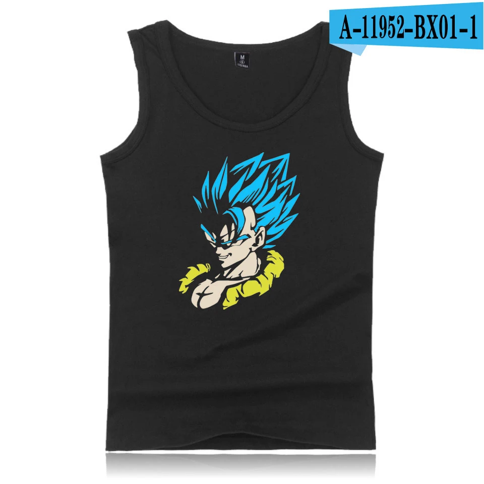 DRAGON BALL Broli 2D Kpop жилет Топ мужской летний жилет без рукавов Мода модный тренд Повседневная одежда жилет - Цвет: Black