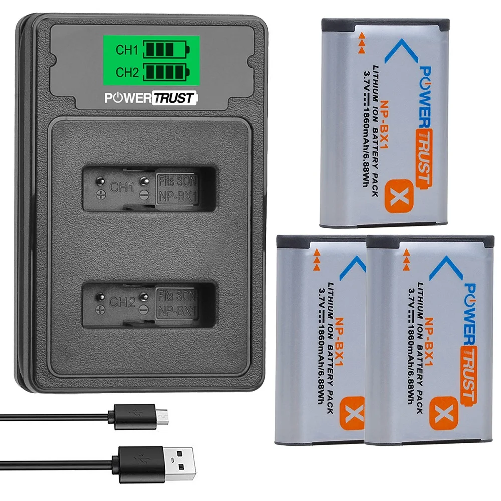 Np-Bx1 Batteria E Caricabatteria Doppio Led Compatibile Per Sony Dsc-Rx100 M4/M5/M6/M7,Dsc-Hx90 Hx95 Wx350 Hx400V Rx100M Ii